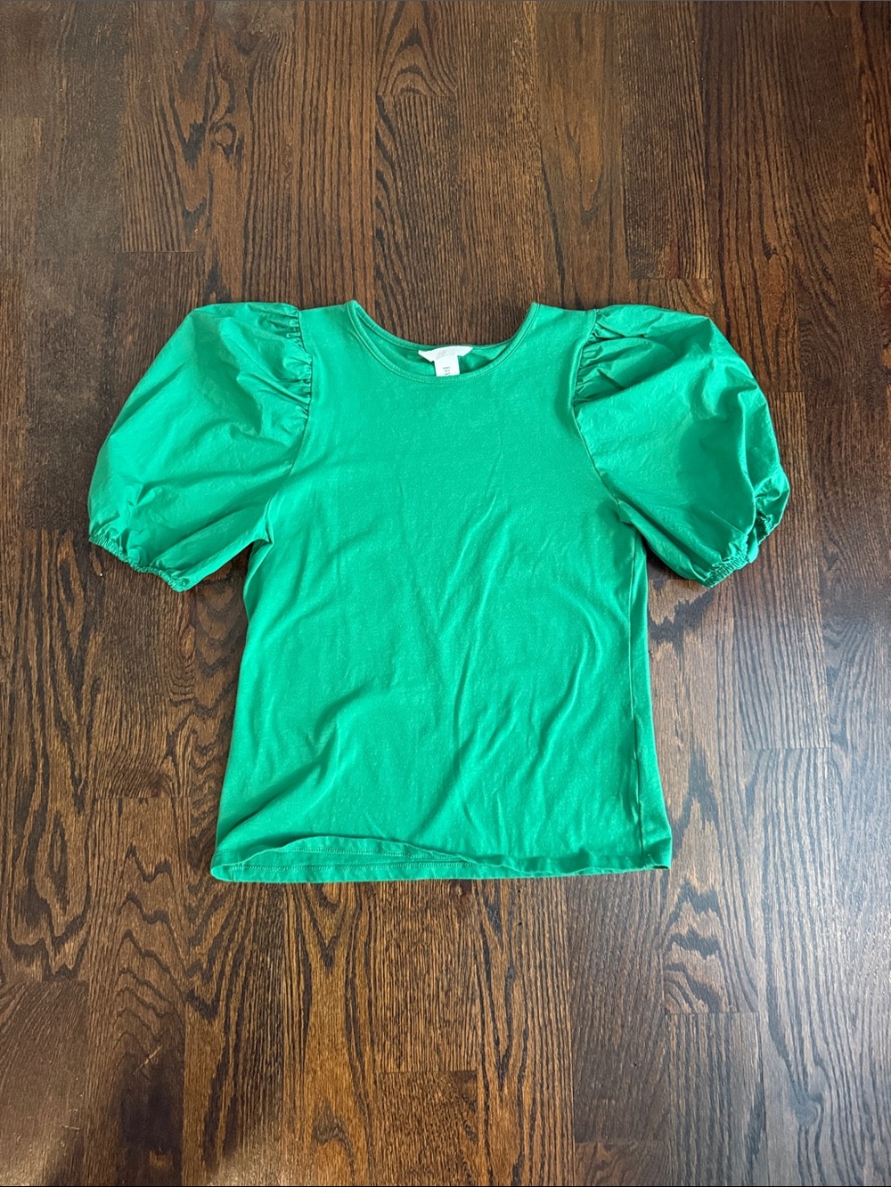 H&M Puff Sleeve Top - Green